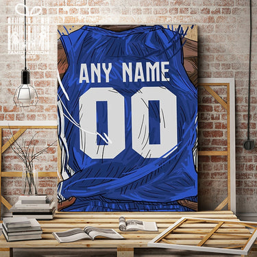 North Carolina Jersey Custom Canvas Print Wall Art for Boy Girl Men Women Basketball Personalized Canvas Art